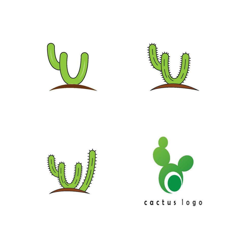 kaktus ikon logotyp mall vektor