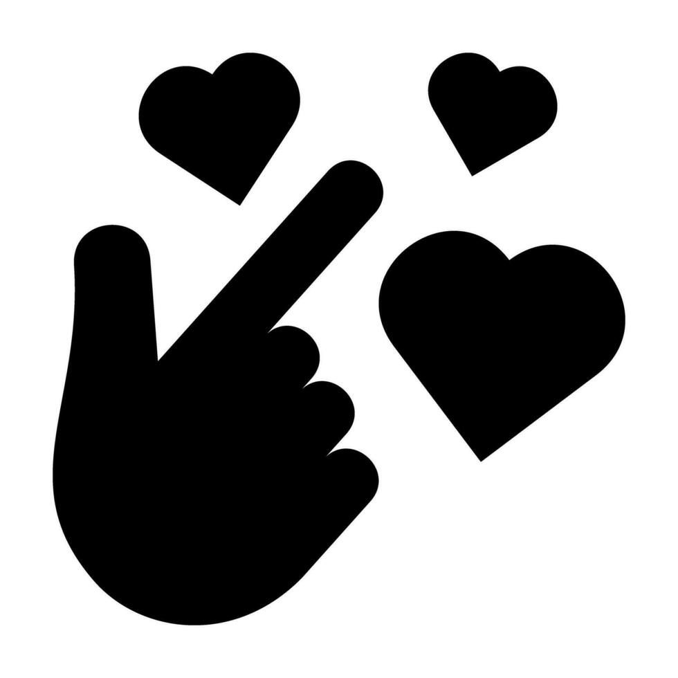 Hand liebt Finger schwarz Symbol Taste Logo Gemeinschaft Design vektor