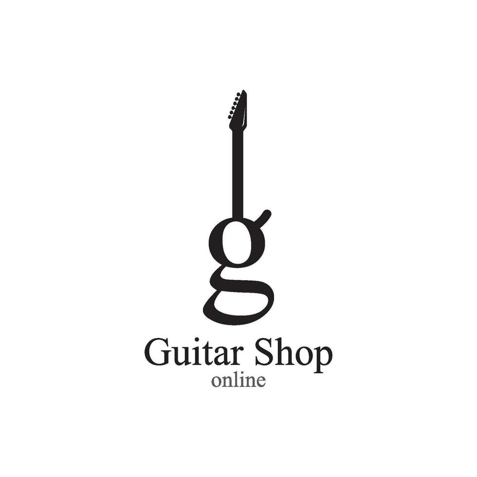 gitarr logotyp vektor