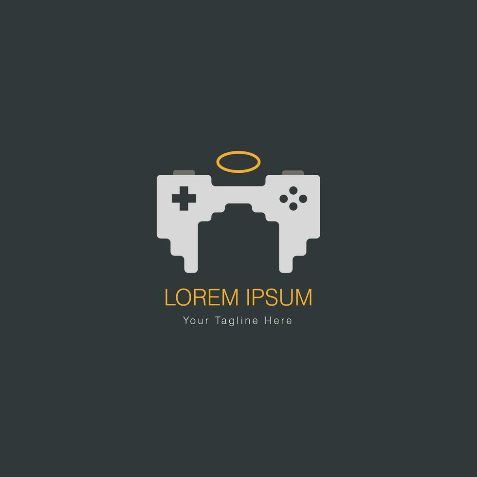 modern Spiel Logo Design Vektor Kunst. Kombination von Winkel Flügel und Joystick
