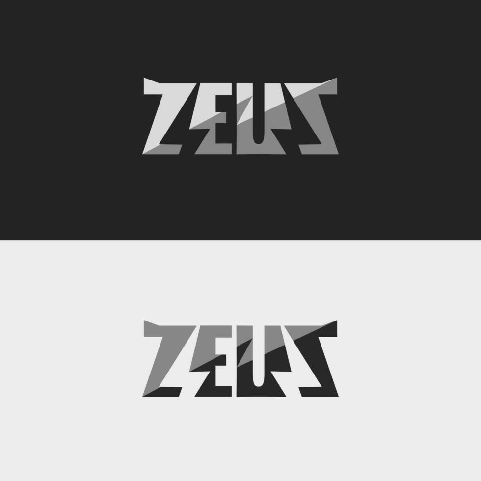 zeus åska logotyp begrepp. zeus Gud vektor logotyp svart och vit bakgrund