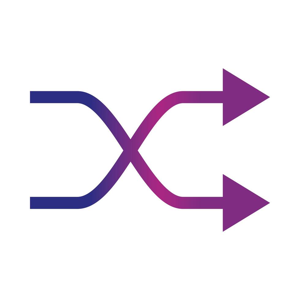 Pfeil-Shuffle-Symbol für den Farbverlauf aktualisieren vektor