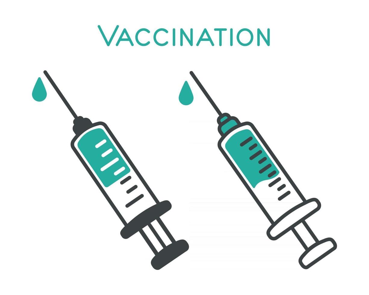 spruta vektor vaccination koncept mot covid19 isolerad på bakgrunden