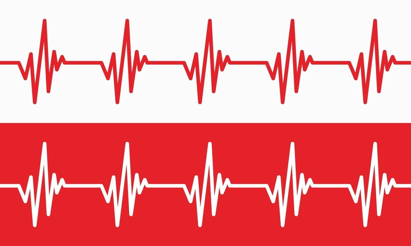 Herzschlaglinie Illustration Pulsspur EKG oder Ekg Cardio-Graph-Symbol für gesunde und medizinische Analyse-Vektor-Illustration vektor