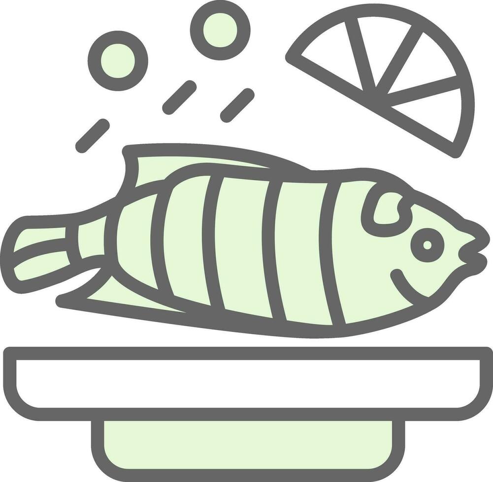 gedämpft Fisch Vektor Symbol Design