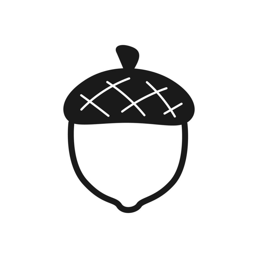 Eichel Symbol Logo Silhouette Stil Vektor Illustration
