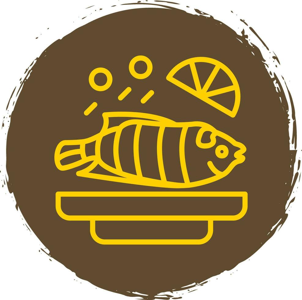 gedämpft Fisch Vektor Symbol Design