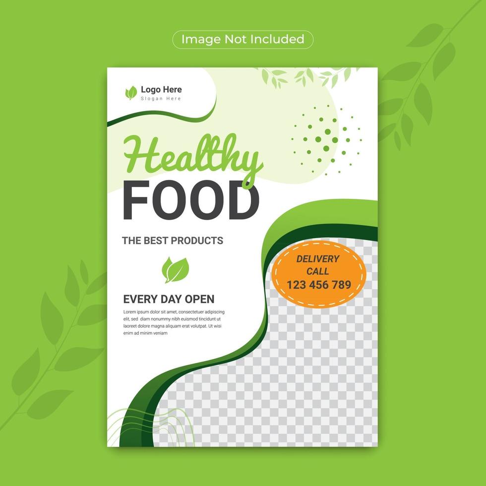 ingredienselement grön hälsosam mat restaurang reklamblad vektor