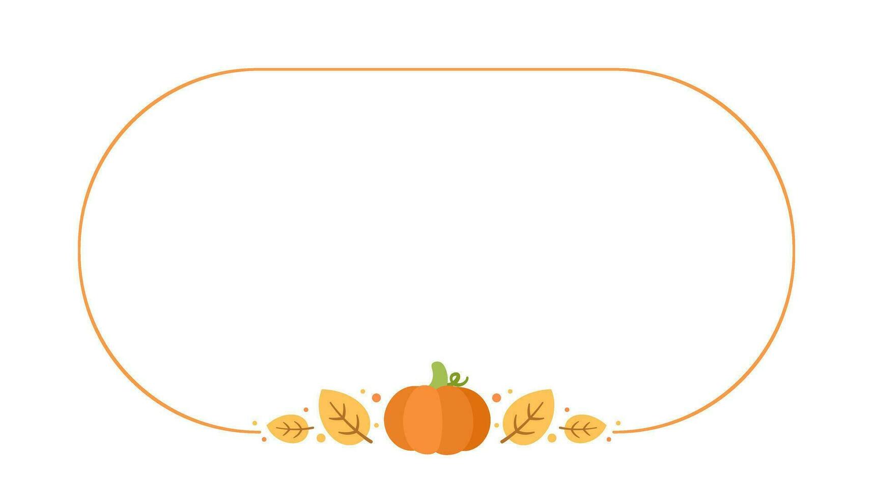 süß Oval Herbst Rahmen Grenze. Halloween fallen das Erntedankfest Grafik Vorlage zum Verkauf Post, Banner, Einladung, Webseite oder Gruß Karte. Vektor Illustration