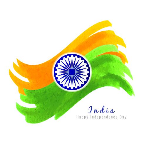 Abstrakter indischer Flaggenthemaaquarell-Designhintergrund vektor