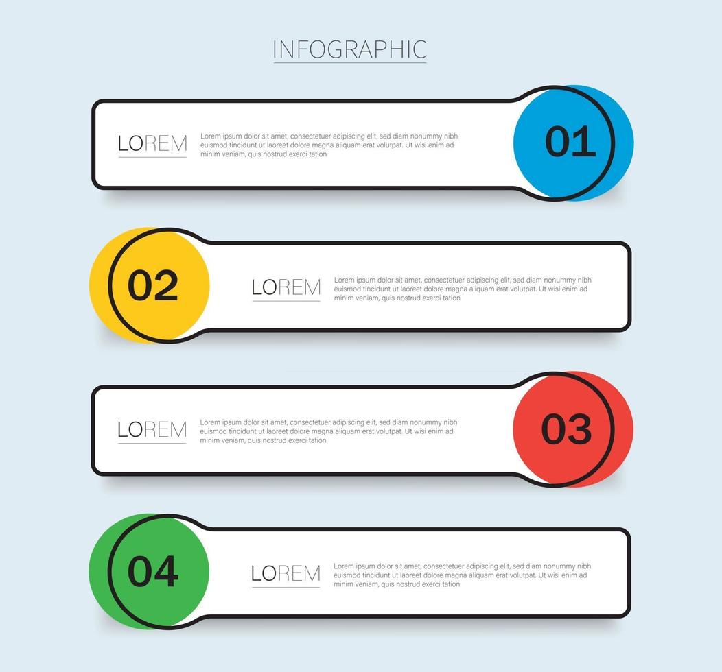 Infografik-Vektorvorlage mit 4 Optionen vektor