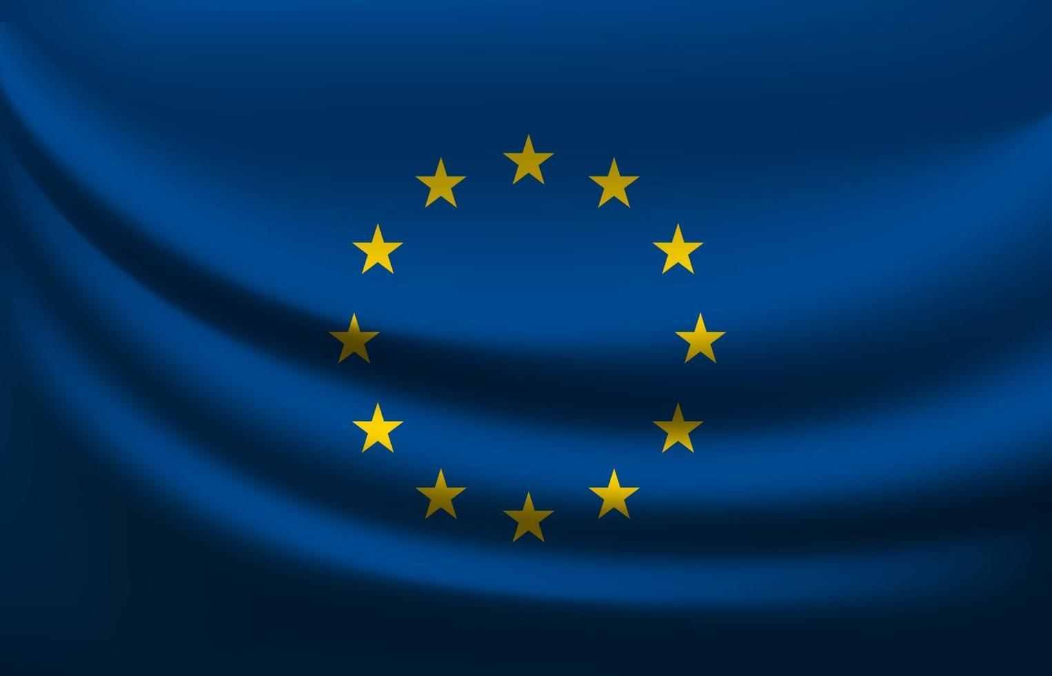 Europa-Union wehende Flagge vektor