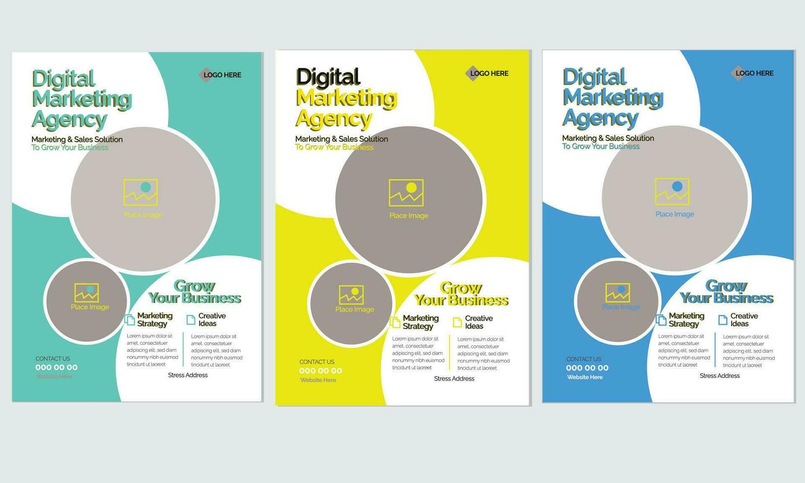 Digital Marketing Flyer Vorlage zum kostenlos herunterladen a4 Design vektor