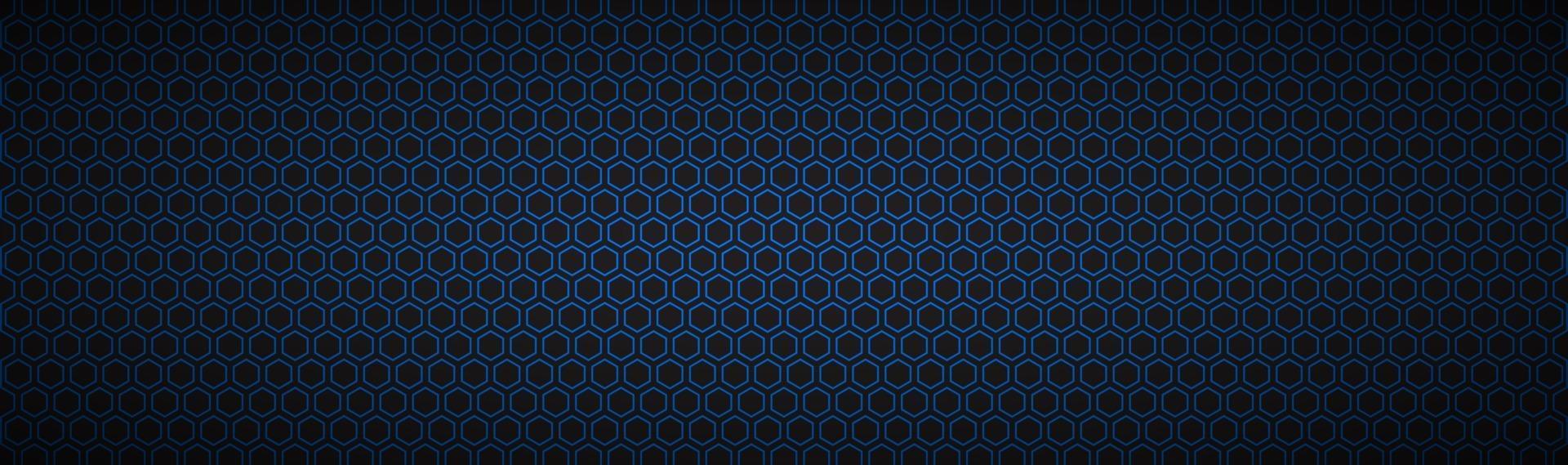 svart och blå geometriska polygoner rubrik abstrakt svart metall banner modern vektor illustration bakgrund