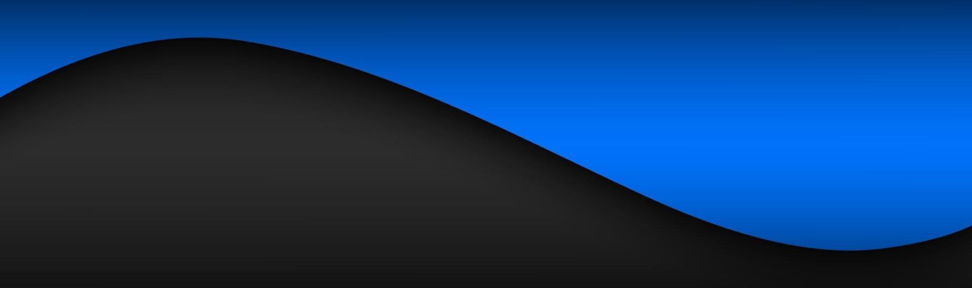 abstrakter schwarzer und blauer Wellenvektorkopf mit Leerzeichen für Ihren modernen Firmendesignfahnenvektorhintergrundillustration des Textes vektor