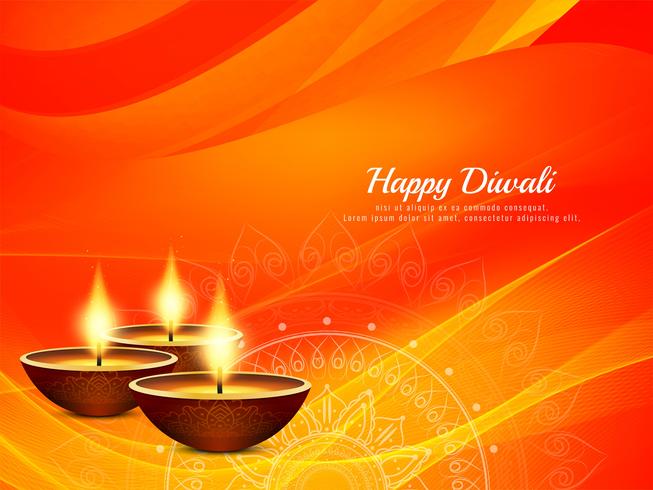 Abstrakt religiös Happy Diwali bakgrund vektor