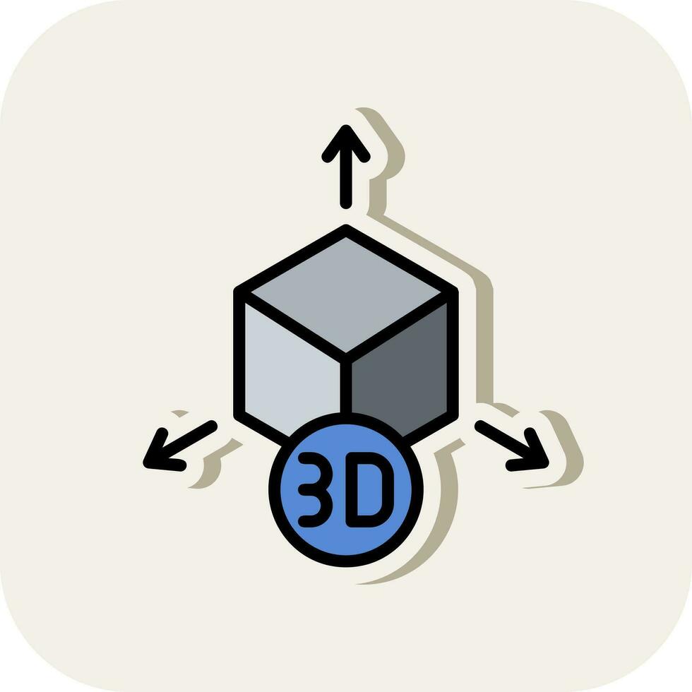 3D-Modell-Vektor-Icon-Design vektor