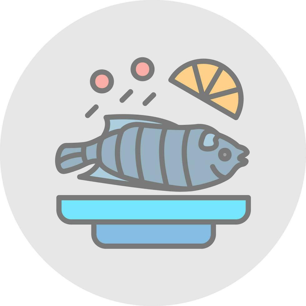 gedämpft Fisch Vektor Symbol Design