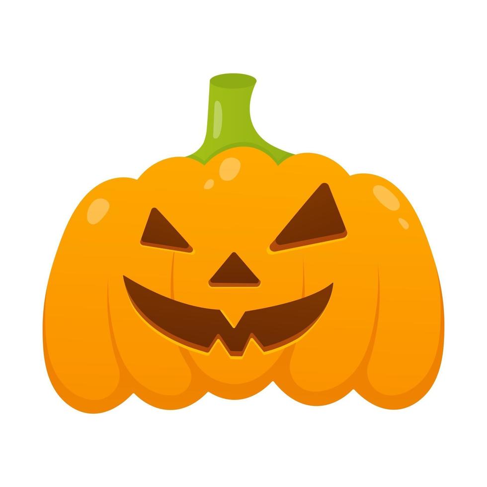 orange halloween pumpa med läskig ansiktsuttryck grimas vektor