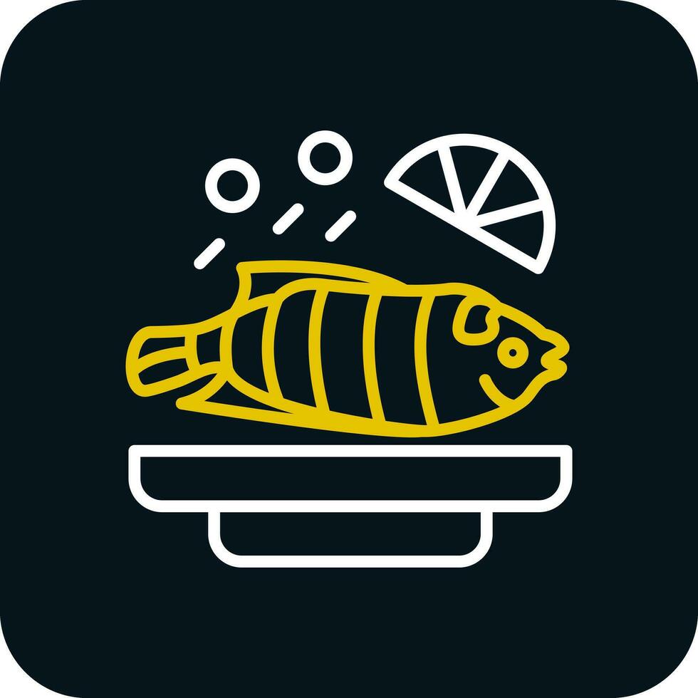 gedämpft Fisch Vektor Symbol Design