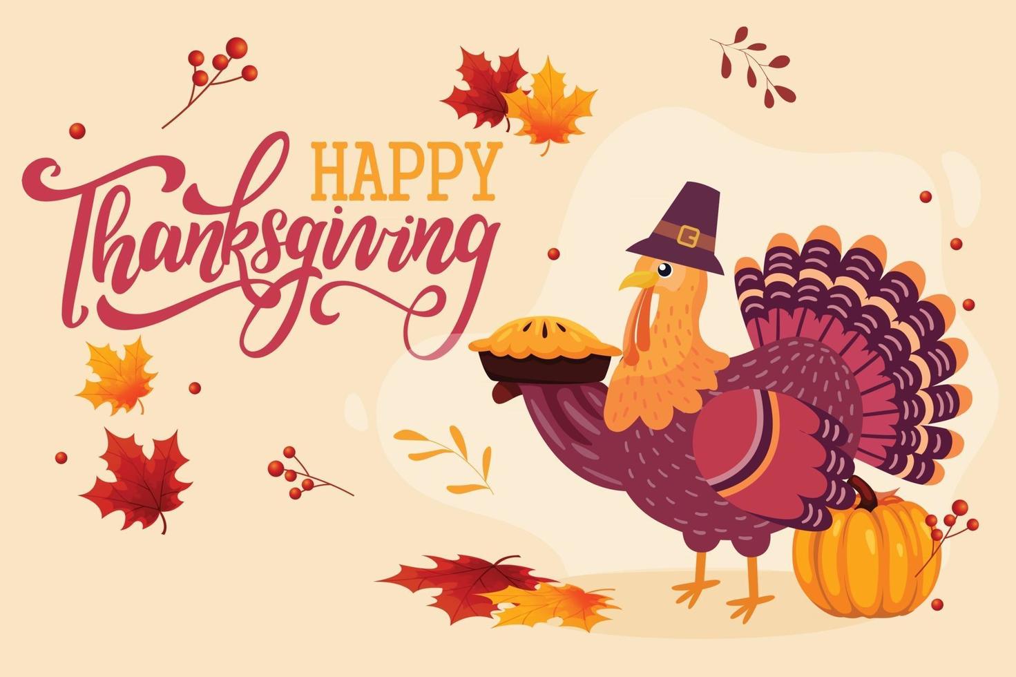 Thanksgiving gratulationskort mall vektor
