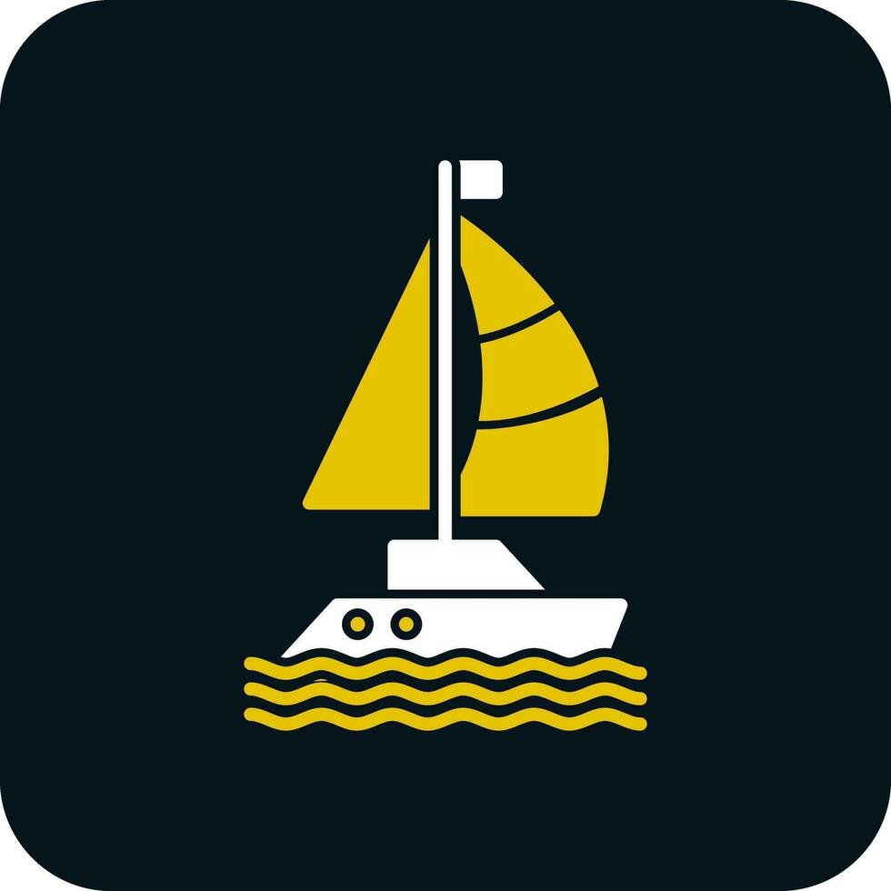 Segelboot-Vektor-Icon-Design vektor