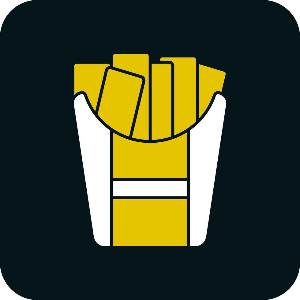 Pommes-Frites-Vektor-Icon-Design vektor