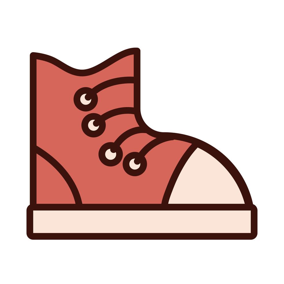 Schuh-Retro-Linie und Füllstil-Symbol vektor