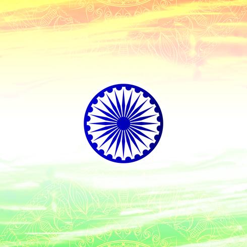 Abstrakter indischer Flaggenthemaaquarell-Designhintergrund vektor
