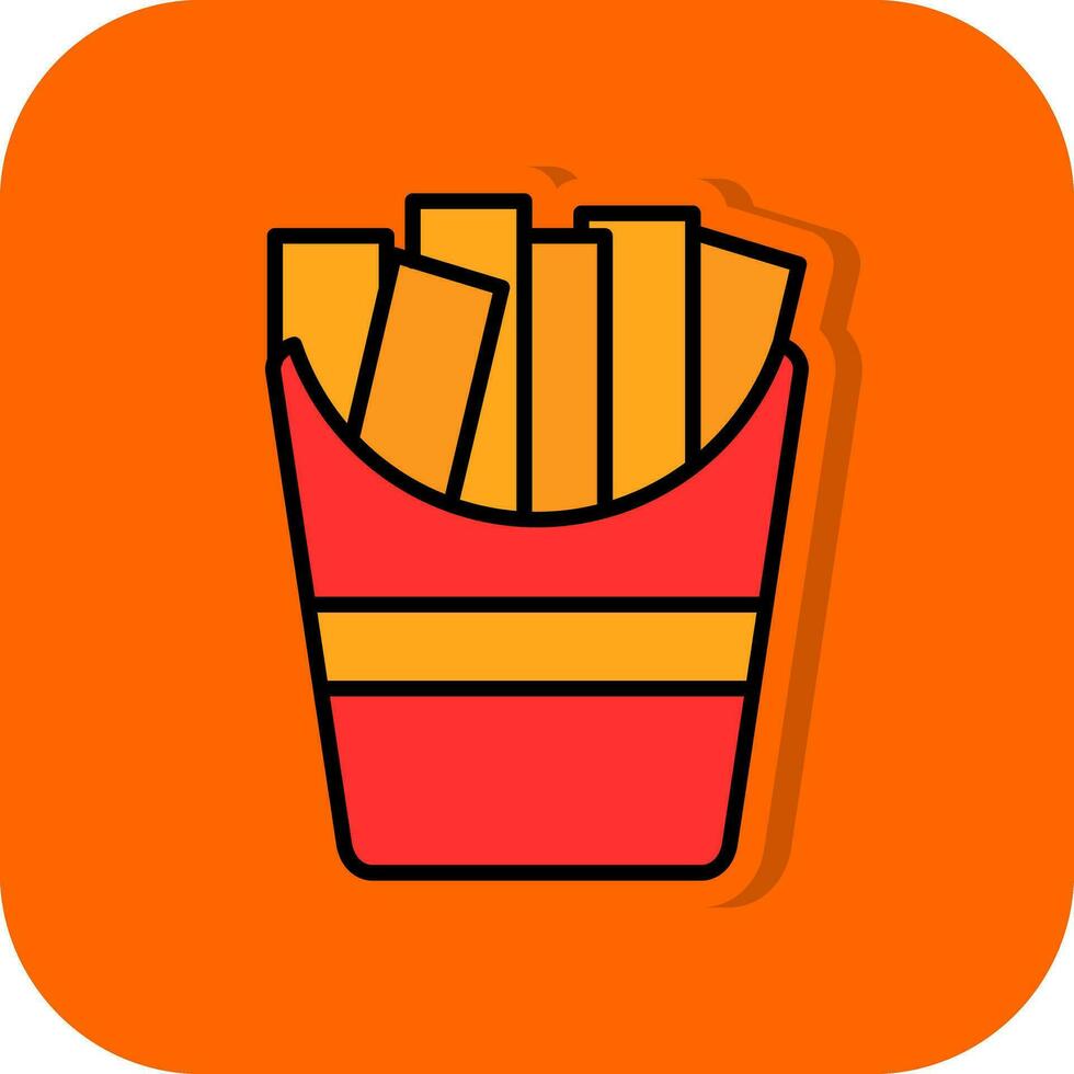 Pommes-Frites-Vektor-Icon-Design vektor