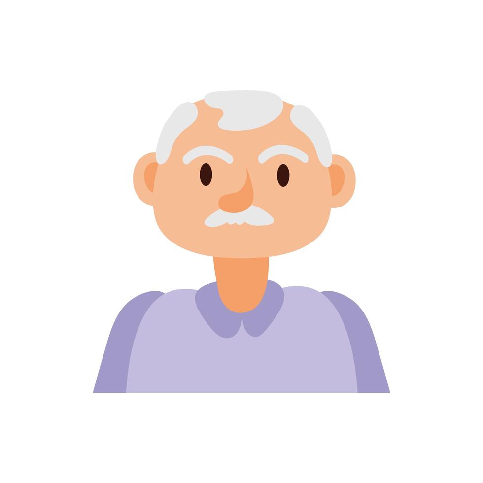 gammal man person avatar karaktär vektor