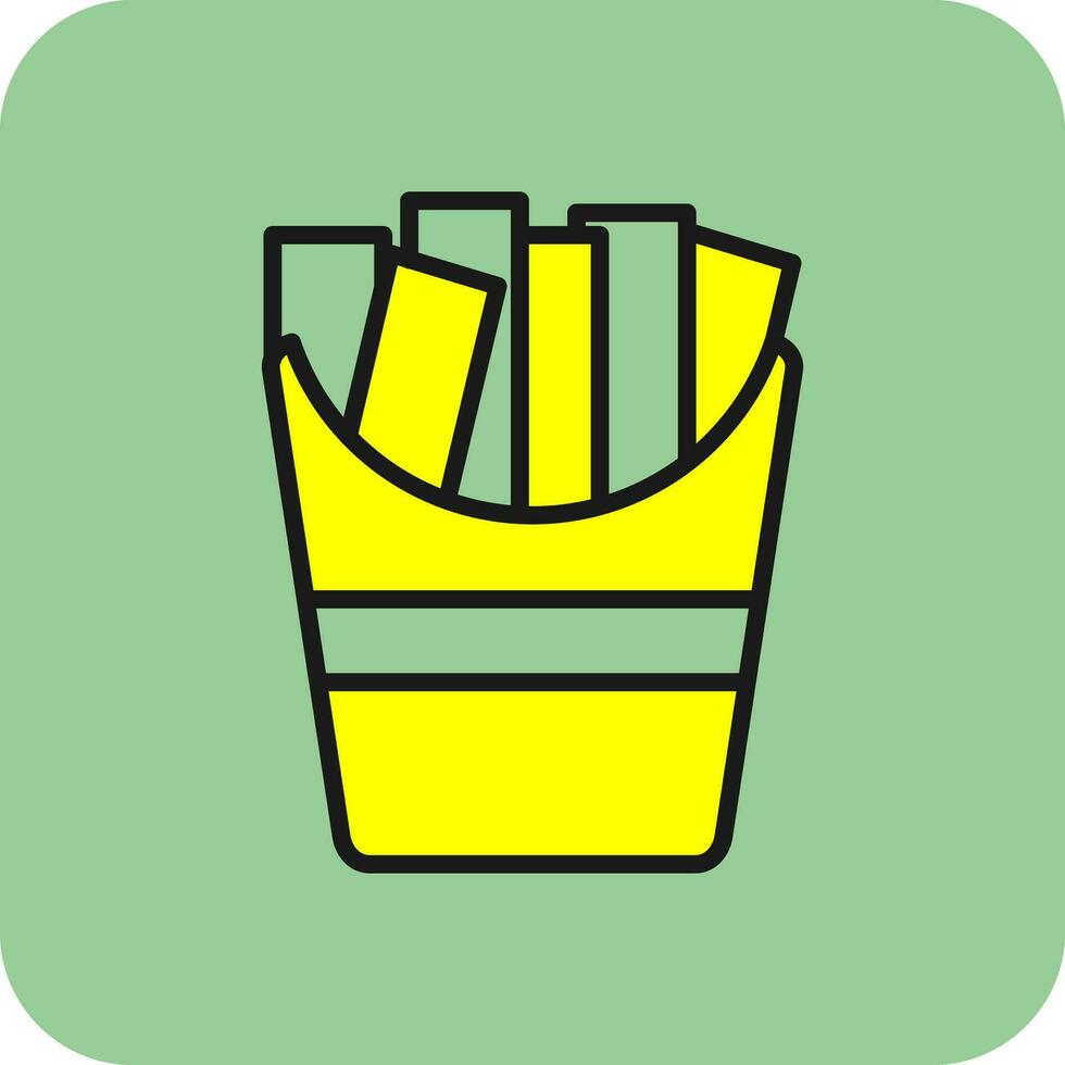 Pommes-Frites-Vektor-Icon-Design vektor