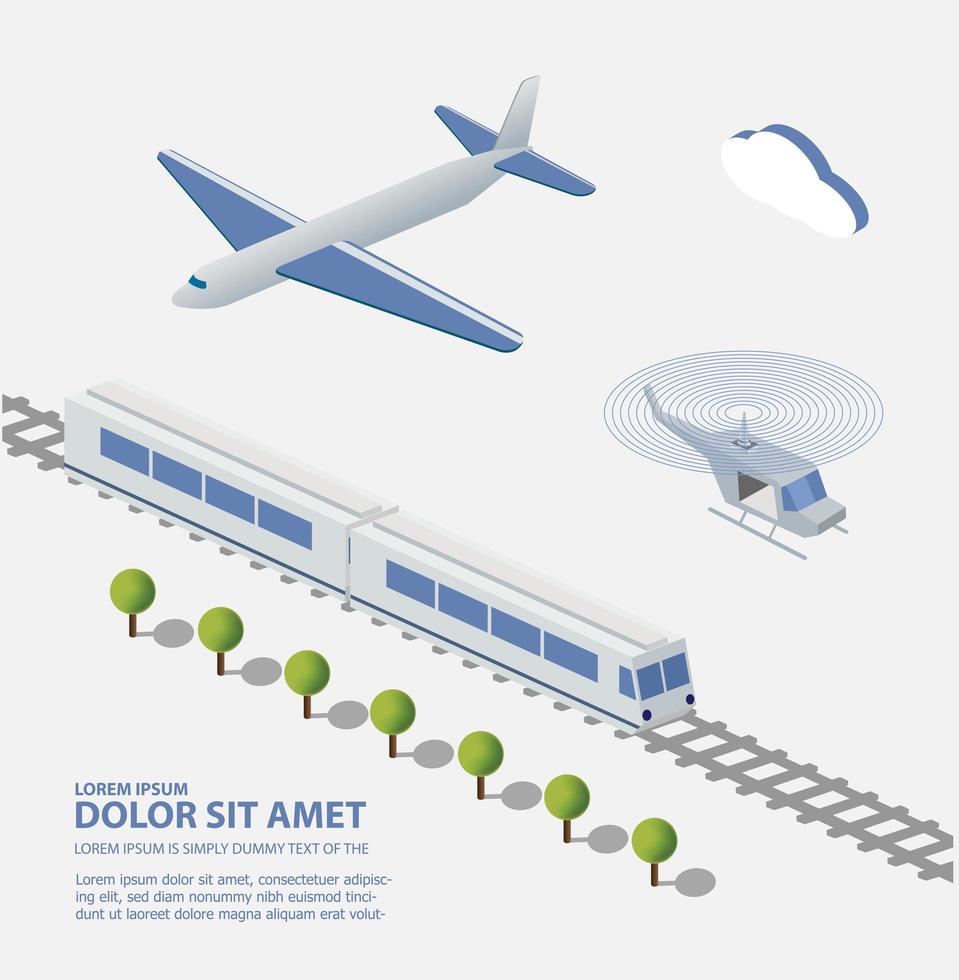 flygplan tåg helikopter vektor