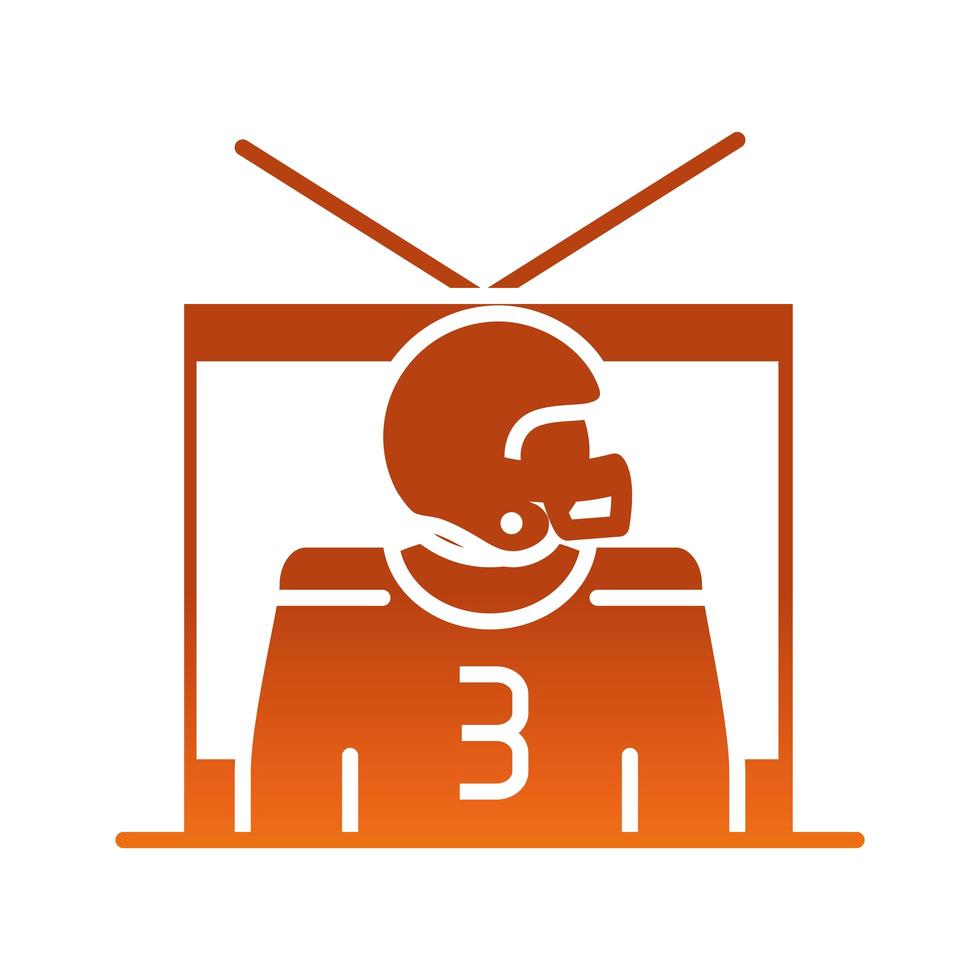 American-Football-TV-Programm-Spielsport-Profi- und Freizeit-Gradienten-Design-Ikone vektor