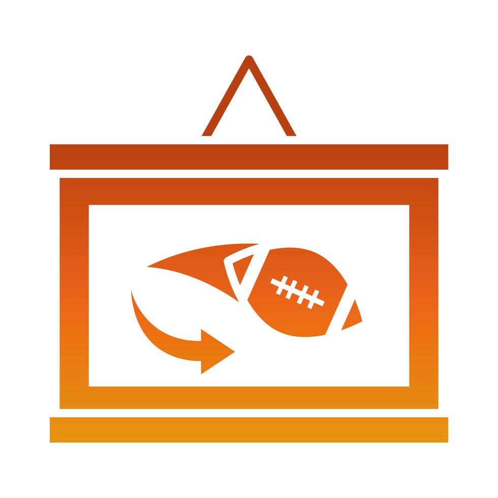 American Football Board Flying Ball Game Sport professionelles und Freizeit-Gradienten-Design-Symbol vektor