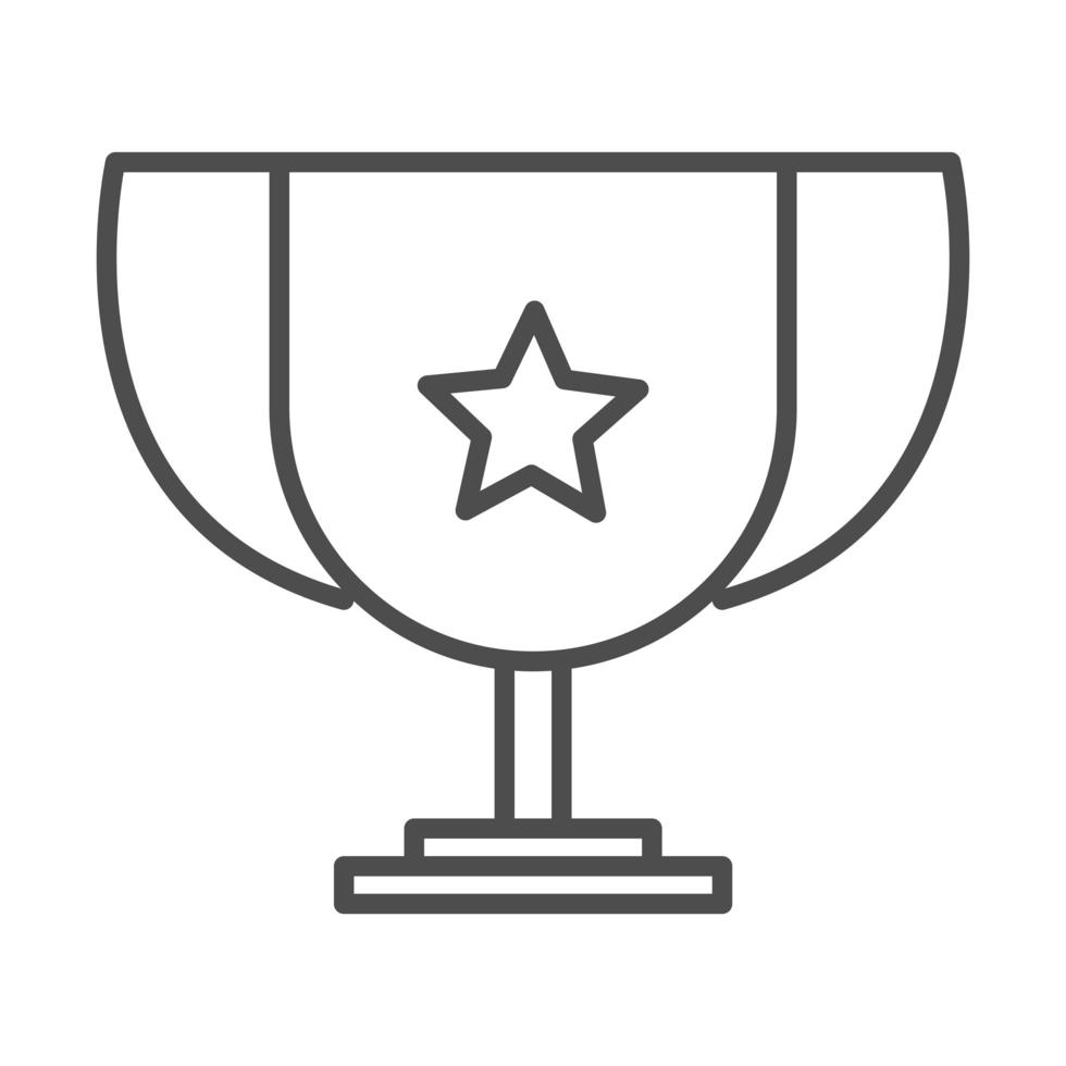 trophy award framgång konkurrens linje stilikon vektor