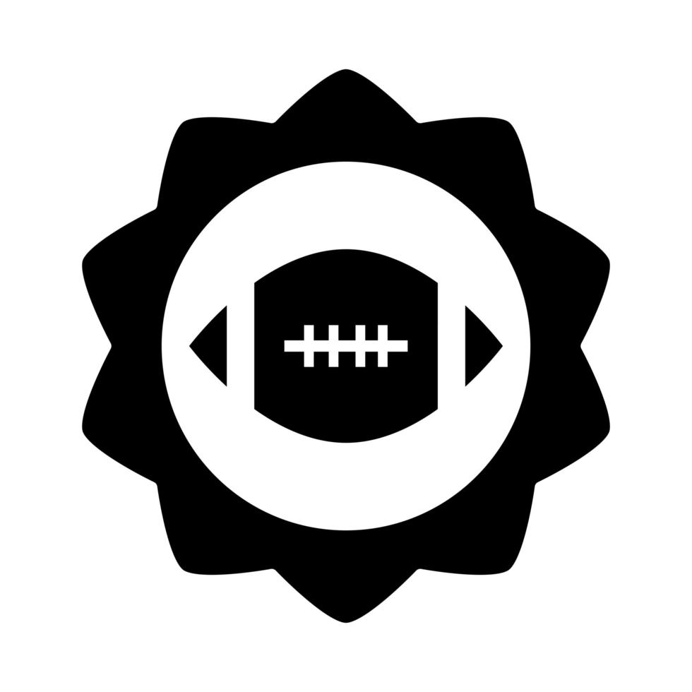 American-Football-Ballspiel-Sport-Profi- und Freizeit-Nadge-Silhouette-Design-Ikone vektor