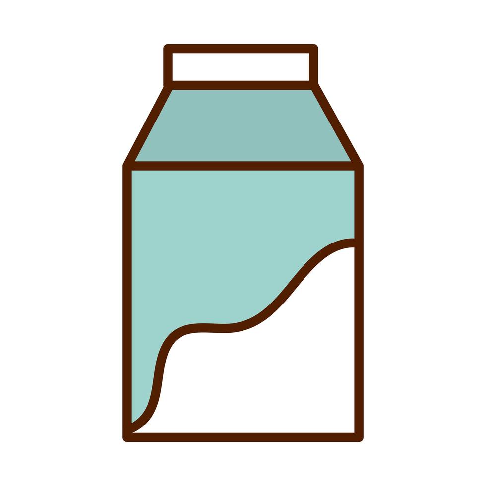 hälsosam mat meny färsk näring mjölk box linje och fyll stil ikon vektor