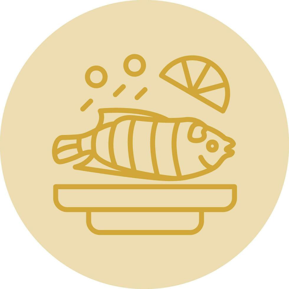 gedämpft Fisch Vektor Symbol Design
