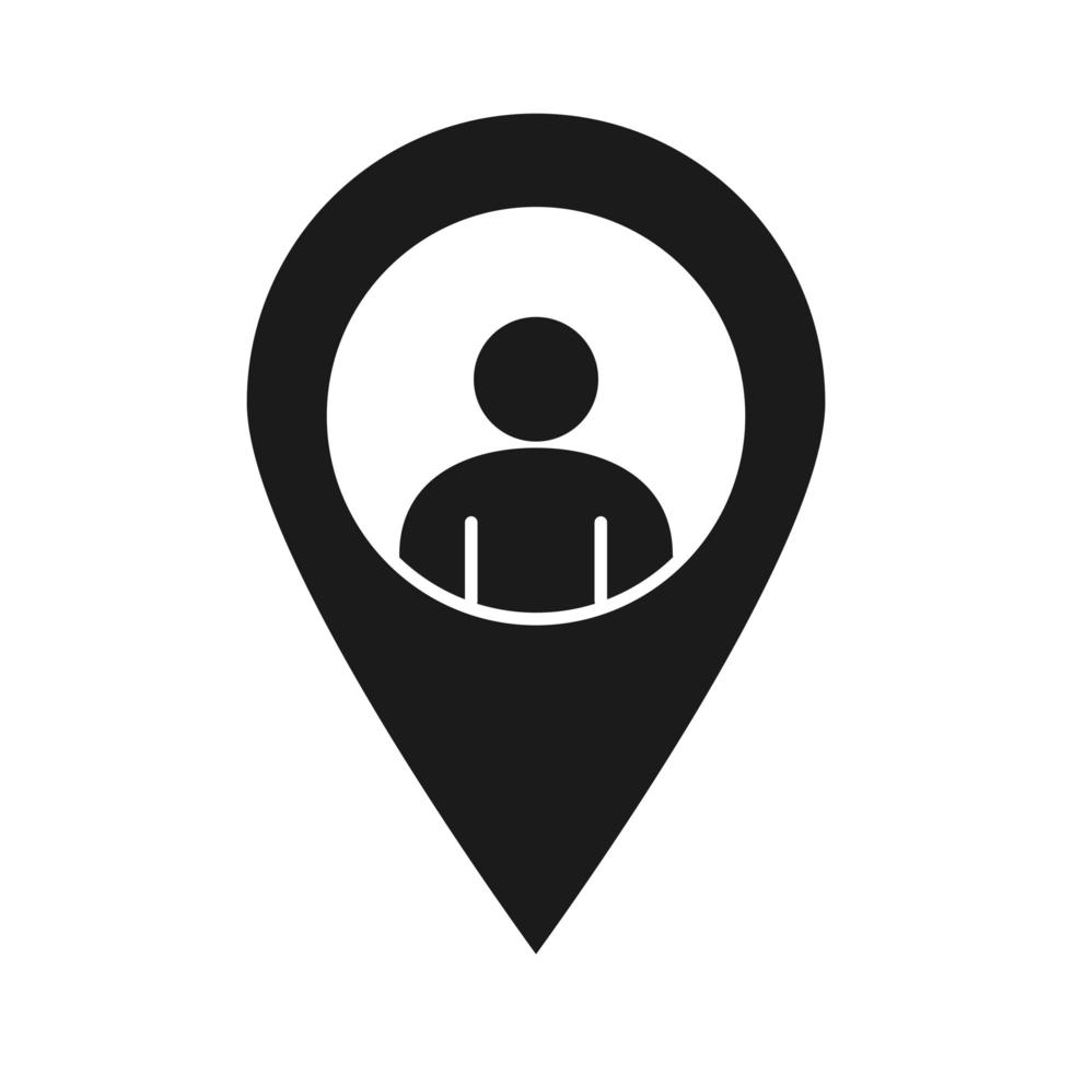 GPS-navigering affärsman företagsledning utveckla framgångsrik silhuett stilikon vektor
