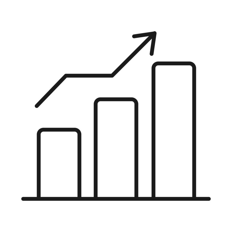 statistik rapport diagram vinst affärsledning utveckla framgångsrik linje stil ikon vektor