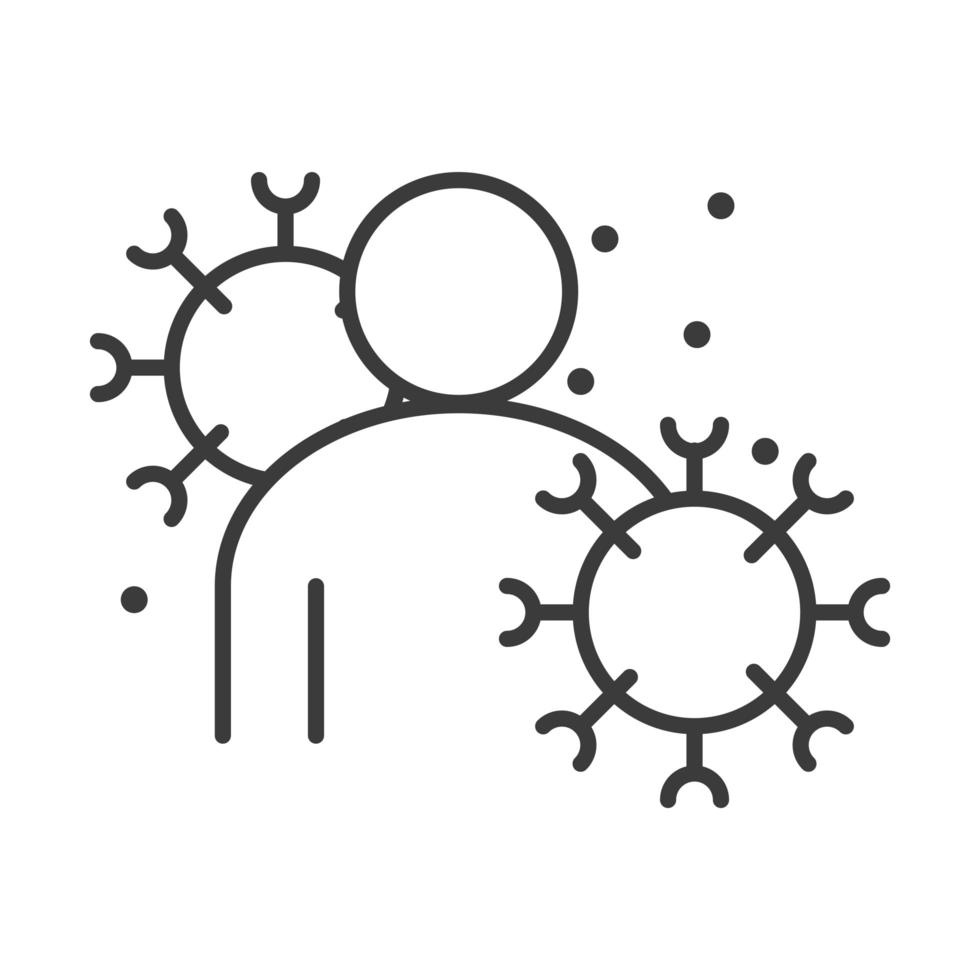 covid 19 coronavirus social distansering förhindrar människor virus sjukdomsutbrott sprider sig vektor linje stilikon