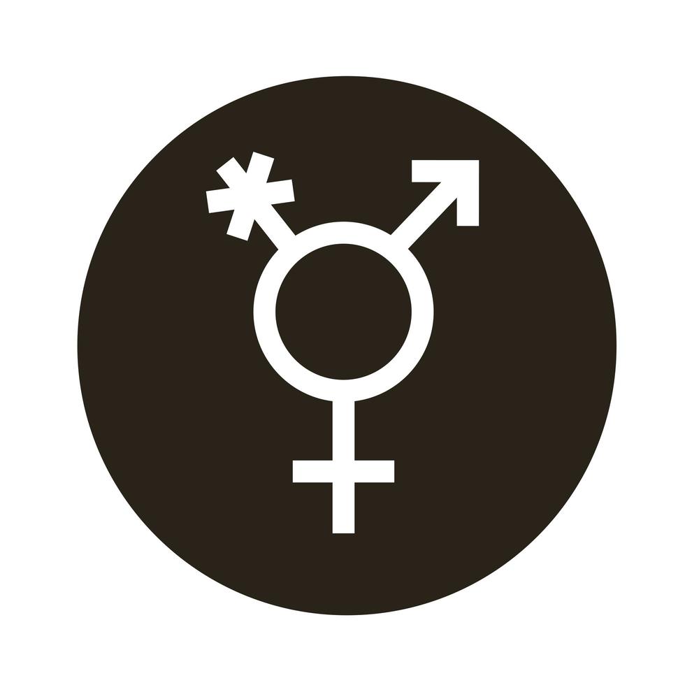 kön symbol för sexuell läggning block stilikon vektor