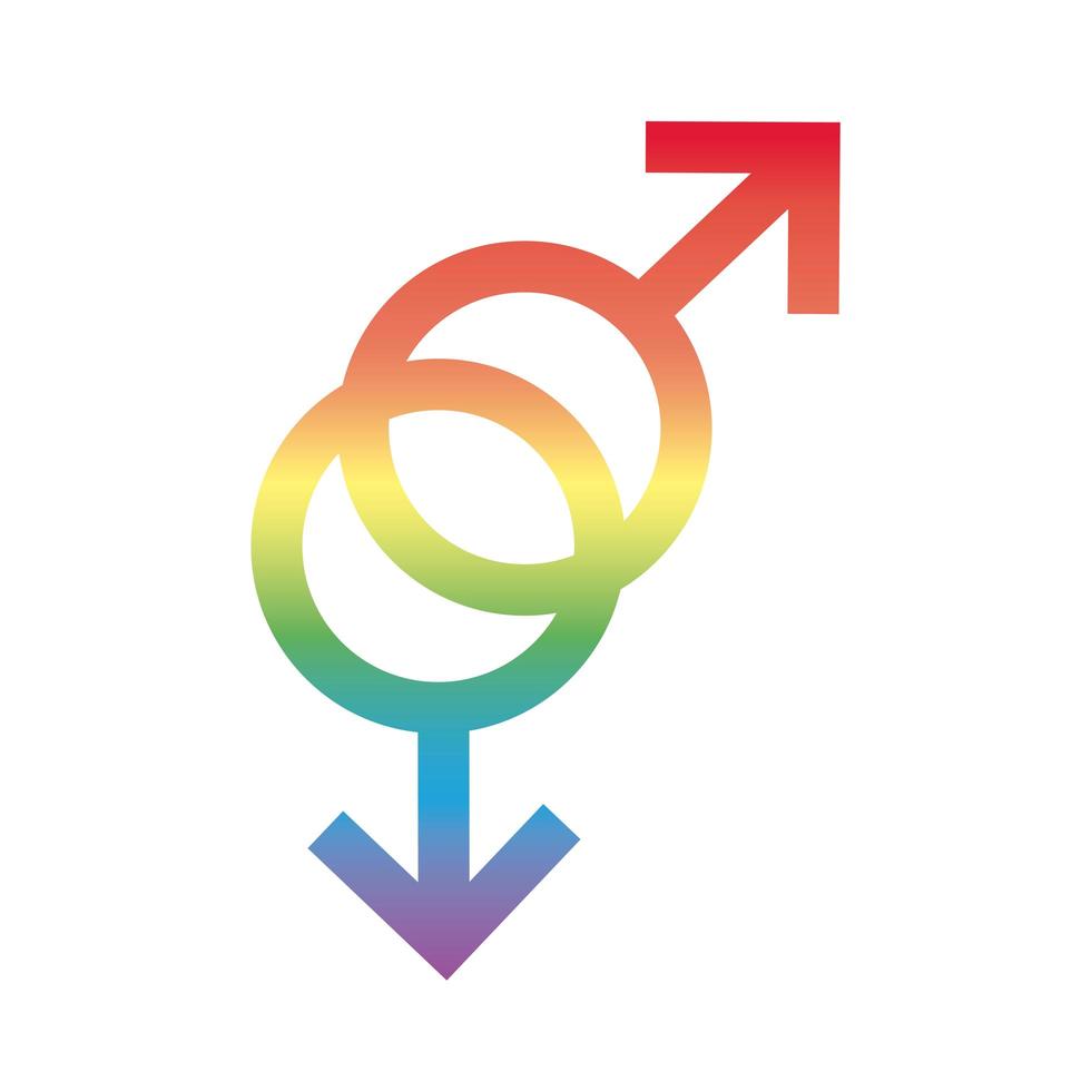 Homosexuell Geschlecht Symbol der sexuellen Orientierung Farbverlauf Stil-Symbol vektor