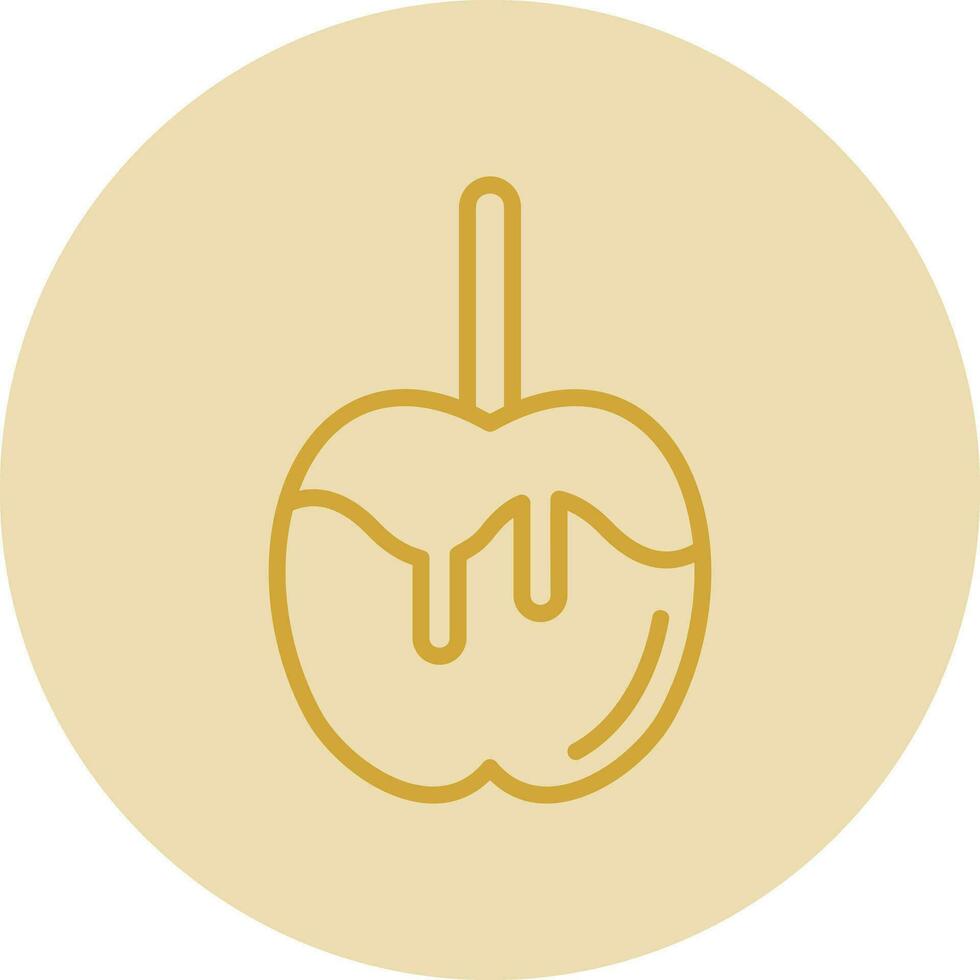 Karamell-Apfel-Vektor-Icon-Design vektor