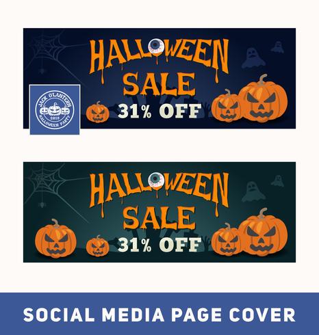 Halloween säljfrämjande banner för social media sidoöverföring och webb banner vektor