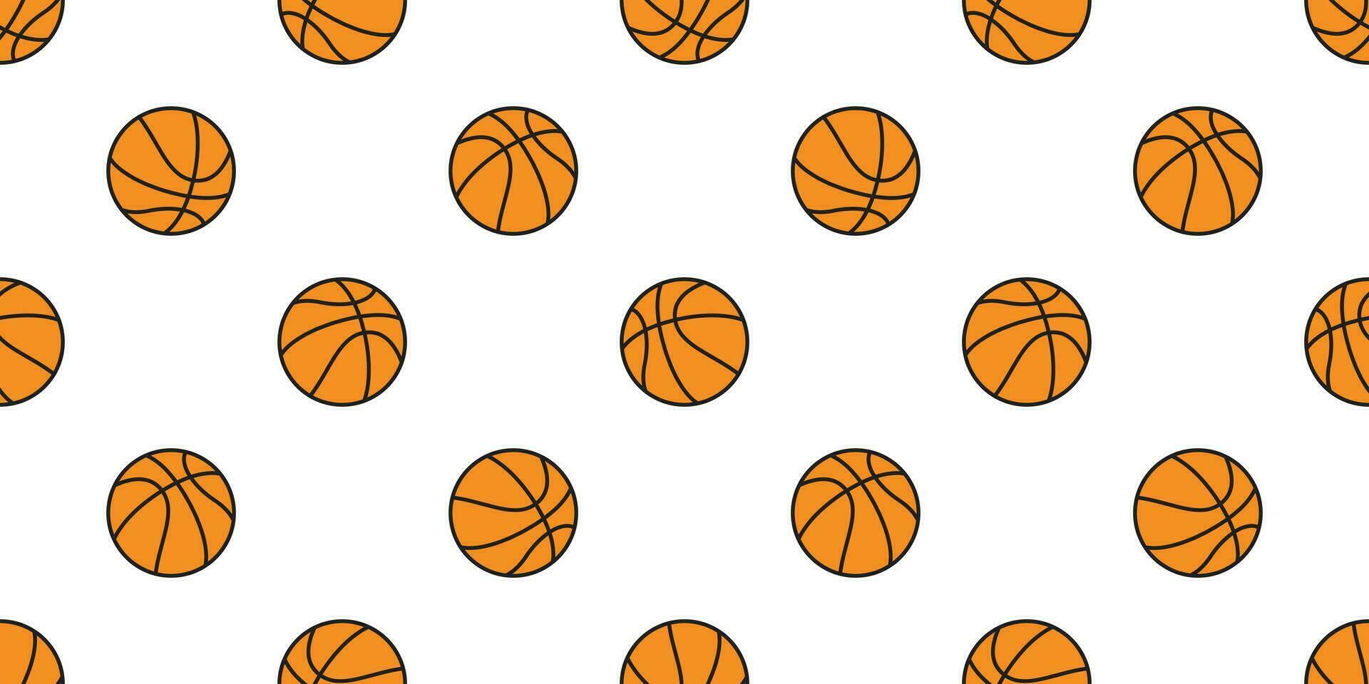 basketboll sömlös mönster boll vektor upprepa tapet scarf isolerat bricka bakgrund