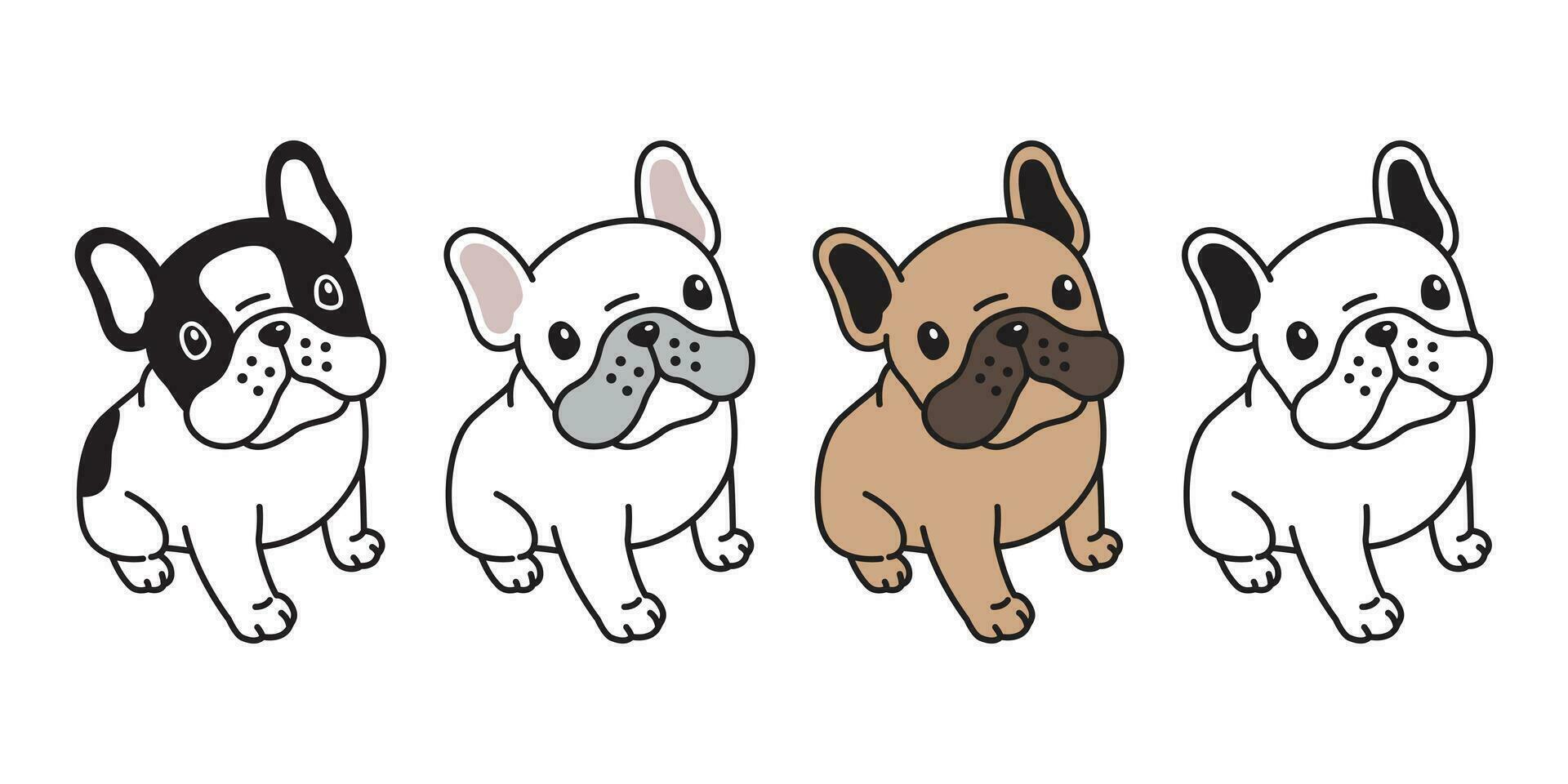 Hund Vektor Französisch Bulldogge Symbol Charakter Karikatur Hündchen Rasse Logo Illustration Gekritzel Symbol