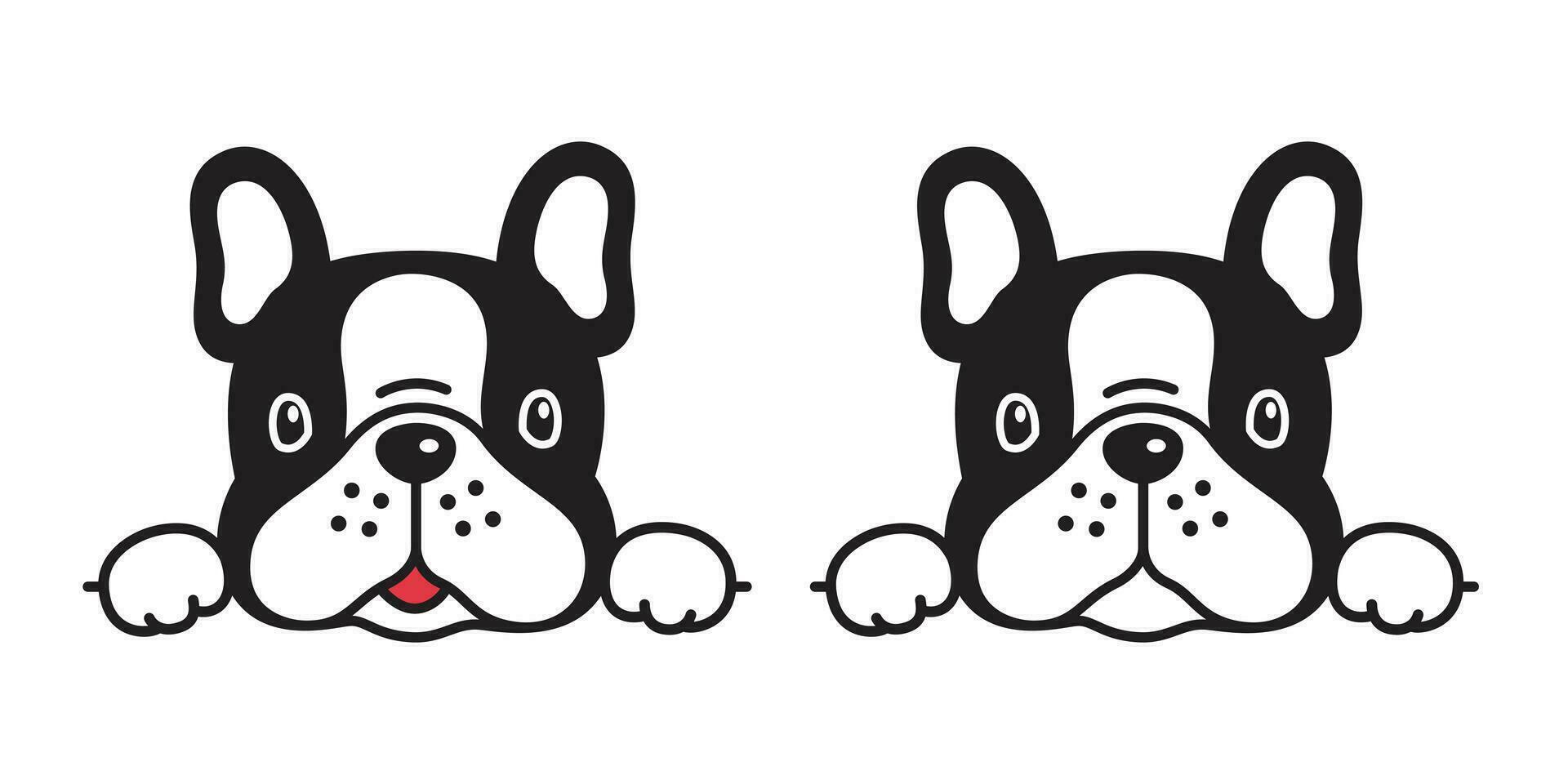 Hund Vektor Französisch Bulldogge Symbol Charakter Karikatur Hündchen Lächeln Logo Illustration Symbol Gekritzel schwarz