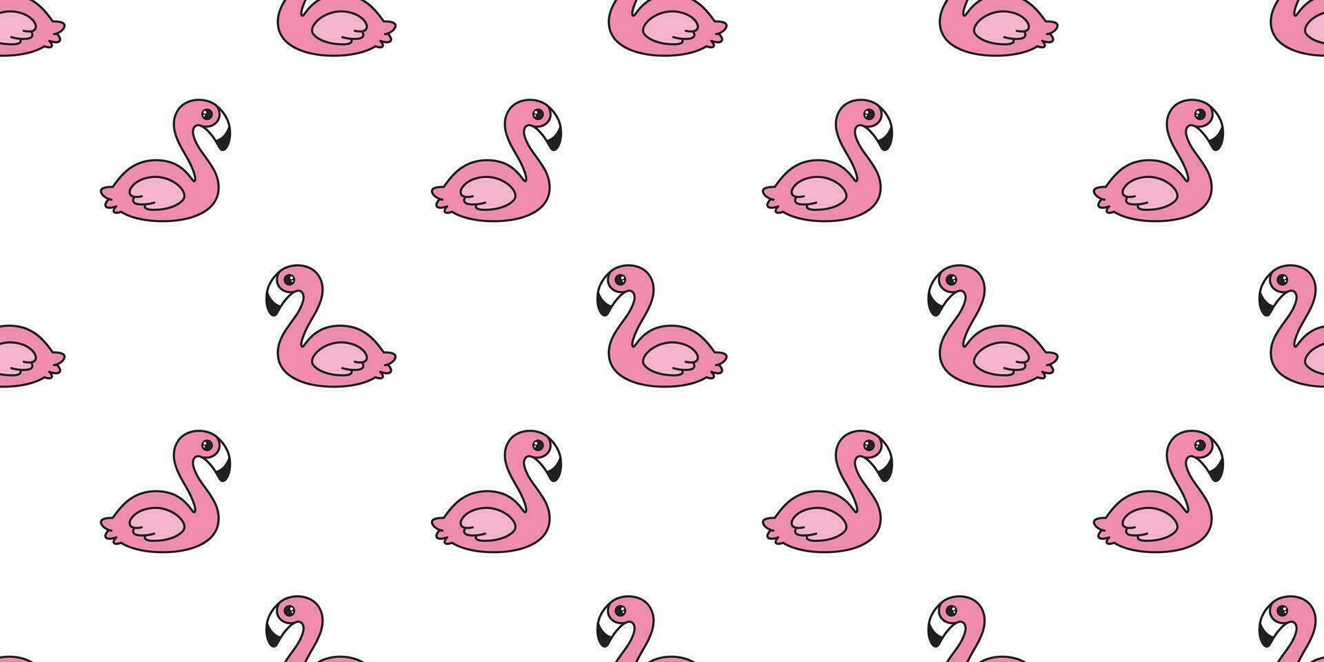 flamingo sömlös mönster vektor rosa flamingos exotisk fågel tropisk sommar tecknad serie scarf isolerat bricka bakgrund upprepa tapet illustration tecknad serie